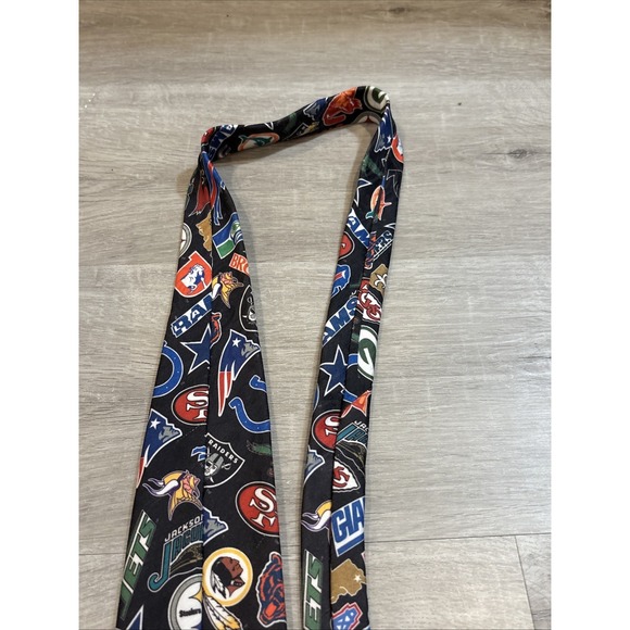 Vintage 1994‎ NFL Mens Necktie Football Team Logos Steelers Raiders Colts Browns - Picture 5 of 5